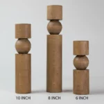 Hand-Turned Artisan Hornbeam Candle Holder Set of 3