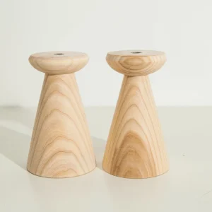 Hand-Turned Solid Ash Candle Holder Set of 2 – A Masterpiece of Nature’s Artistry