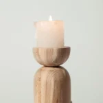 Handcrafted Solid Wood Candle Holder Trio – A Timeless Celebration of Nature