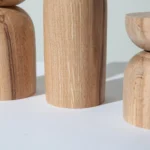 Handcrafted Solid Wood Candle Holder Trio – A Timeless Celebration of Nature