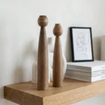 Handcrafted Wood Candle Holder Set of 2 - Anniversary Gift