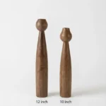 Handcrafted Wood Candle Holder Set of 2 - Anniversary Gift
