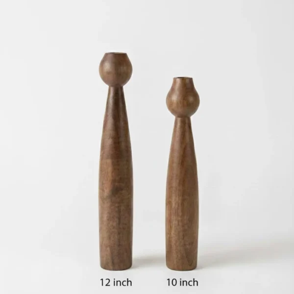 Handcrafted Wood Candle Holder Set of 2 - Anniversary Gift