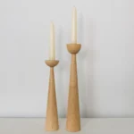 Set of 2 Hand-Turned Maple Candlesticks – Minimalist Duo
