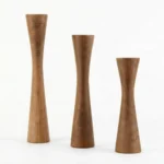 Set of 3 Hand-Turned Artisan Hornbeam Candle Holder
