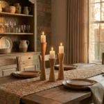 Set of 3 Hand-Turned Artisan Hornbeam Candle Holder