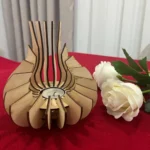 Wooden Lotus Tealight Candle Holder – Sculptural Laser-Cut Table Lantern